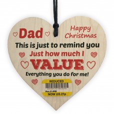 Funny Christmas Joke Gift For Dad Wood Heart Gift For Dad