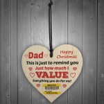 Funny Christmas Joke Gift For Dad Wood Heart Gift For Dad