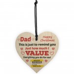 Funny Christmas Joke Gift For Dad Wood Heart Gift For Dad