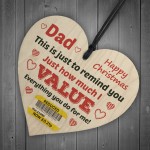Funny Christmas Joke Gift For Dad Wood Heart Gift For Dad