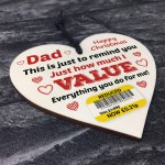Funny Christmas Joke Gift For Dad Wood Heart Gift For Dad