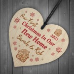First Christmas In New Home PERSONALISED Tree Decoration Wood