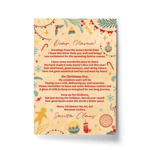 Letter From Santa Personalised Christmas Nice List Certificate