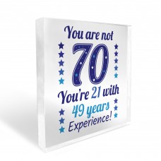 70th Birthday Gift For Women Men Acrylic Block Funny
