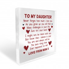 Daughter Gift From Mum Acrylic Keepsake Gift For Daughter 