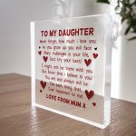 Daughter Gift From Mum Acrylic Keepsake Gift For Daughter 