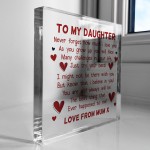 Daughter Gift From Mum Acrylic Keepsake Gift For Daughter 