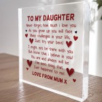 Daughter Gift From Mum Acrylic Keepsake Gift For Daughter 