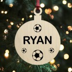 Football Personalised Christmas Bauble Tree Decoration Gift