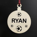 Football Personalised Christmas Bauble Tree Decoration Gift