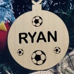 Football Personalised Christmas Bauble Tree Decoration Gift