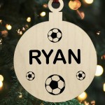 Football Personalised Christmas Bauble Tree Decoration Gift