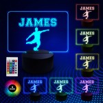 Personalised Football Gifts LED 16 Colour Plaque Boys Bedroom 