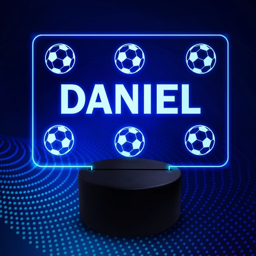 Football LED Colour Changing Plaque Boys Bedroom Decor Football 