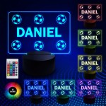 Football LED Colour Changing Plaque Boys Bedroom Decor Football 