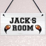 PERSONALISED Rugby Boys Room Hanging Door Sign Room Decor