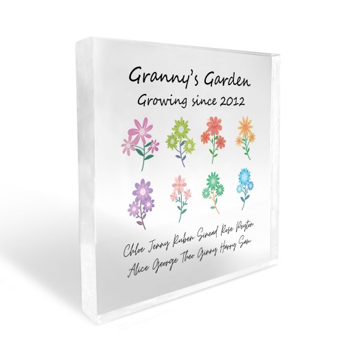 Gift For Grandma Granny Nanny Nanna Personalised Acrylic Block