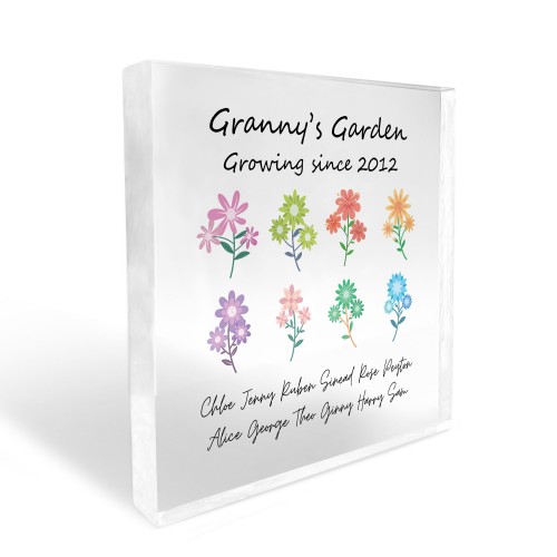 Gift For Grandma Granny Nanny Nanna Personalised Acrylic Block