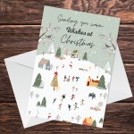 Christmas Cards For Him Her Snowy Scene Christmas Cards