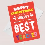 Christmas Card For Worlds Best Teacher Christmas Cards For Him