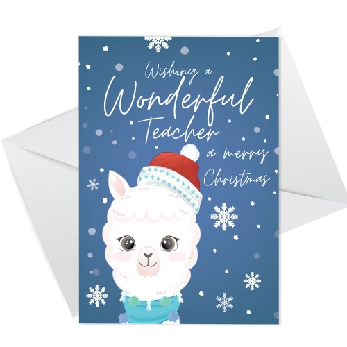 Cute Childrens Kids Christmas Card For Teacher Thank You Card