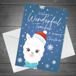 Cute Childrens Kids Christmas Card For Teacher Thank You Card