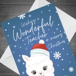 Cute Childrens Kids Christmas Card For Teacher Thank You Card