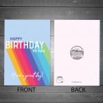 Happy Birthday Card Fun Rainbow Card For Him Her