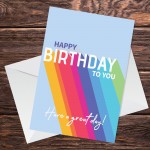 Happy Birthday Card Fun Rainbow Card For Him Her