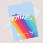 Happy Birthday Card Fun Rainbow Card For Him Her