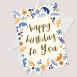 Happy Birthday Cute Floral Birthday Card For Her Nan