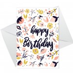 Happy Birthday Cute Floral Birthday Card For Her Best Friend