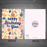 Cute Floral Happy Birthday Card For Women Mum Nan Daughter