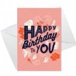 Happy Birthday Card For Women Her Cute Celebration Card