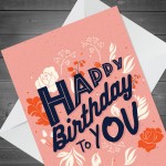 Happy Birthday Card For Women Her Cute Celebration Card