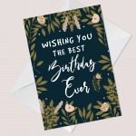 Best Birthday Ever Cute Floral Birthday Wishes Card