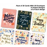 Birthday Cards Multipack of 30 Happy Birthday Card For Women Her