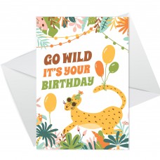 It's Your Birthday Cute Funny Animal Print Birthday Card 