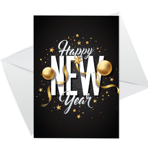 Happy New Year Card New Year Greetings Card Family Friend
