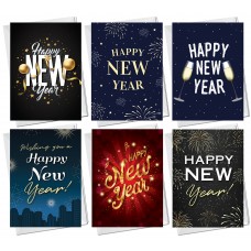 Happy New Year Cards Pack of 12 New Year Greeting Cards