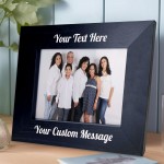 Personalised Black Wooden Photo Frame Custom Any Text