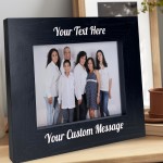 Personalised Black Wooden Photo Frame Custom Any Text