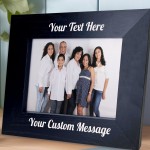 Personalised Black Wooden Photo Frame Custom Any Text