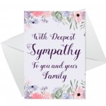 Deepest Sympathy To Family Floral Condolences Bereavement Card