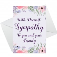 Deepest Sympathy To Family Floral Condolences Bereavement Card