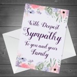 Deepest Sympathy To Family Floral Condolences Bereavement Card