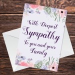 Deepest Sympathy To Family Floral Condolences Bereavement Card