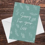 Sorry For Your Loss Floral Condolences Sympathy Bereavement Card