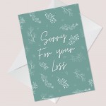 Sorry For Your Loss Floral Condolences Sympathy Bereavement Card