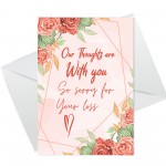 Sorry For You Loss Bereavement In Sympathy Condolences Card